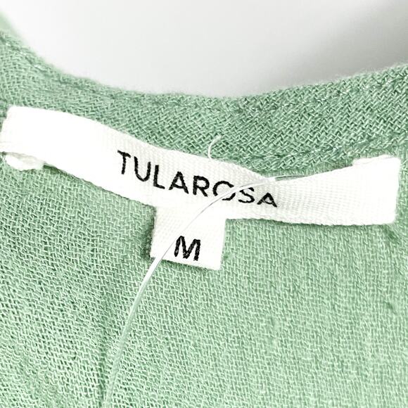 Tularosa Karla Maxi Dress Olive Green Cotton Sleeveless Flounce Hem Sz M - Picture 10 of 12